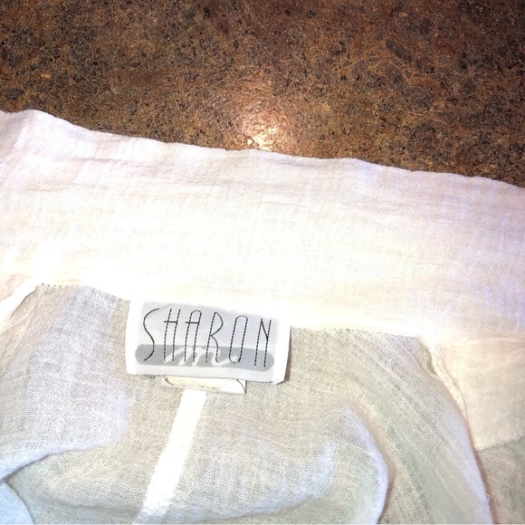 Vintage lace trim crepe-textured semi sheer dolman sleeve top SHARON 80s… - Picture 8 of 10